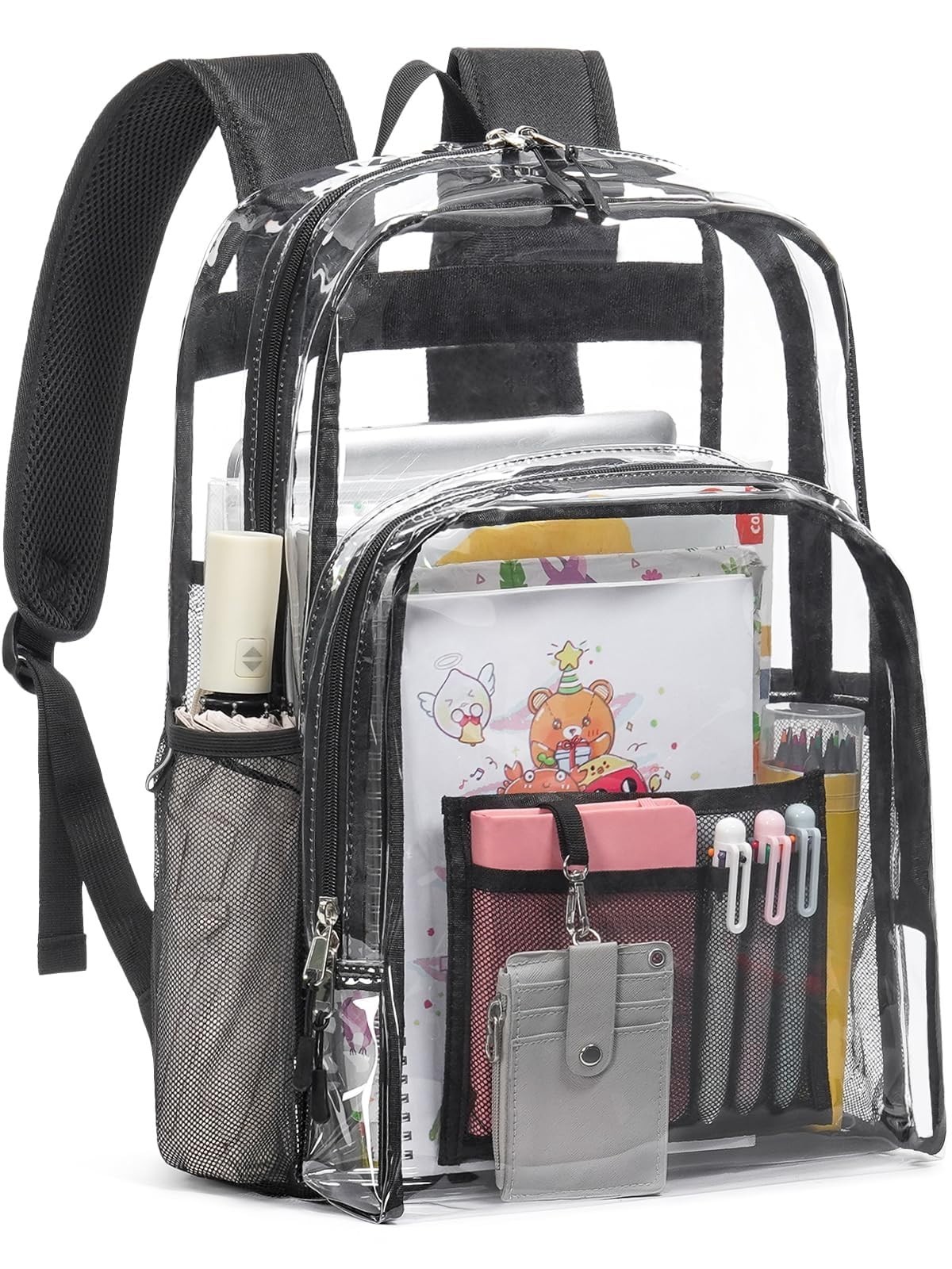 Heavy Duty Clear Backpack 19″ Transparent Book Bag for School, College, Work, Sp