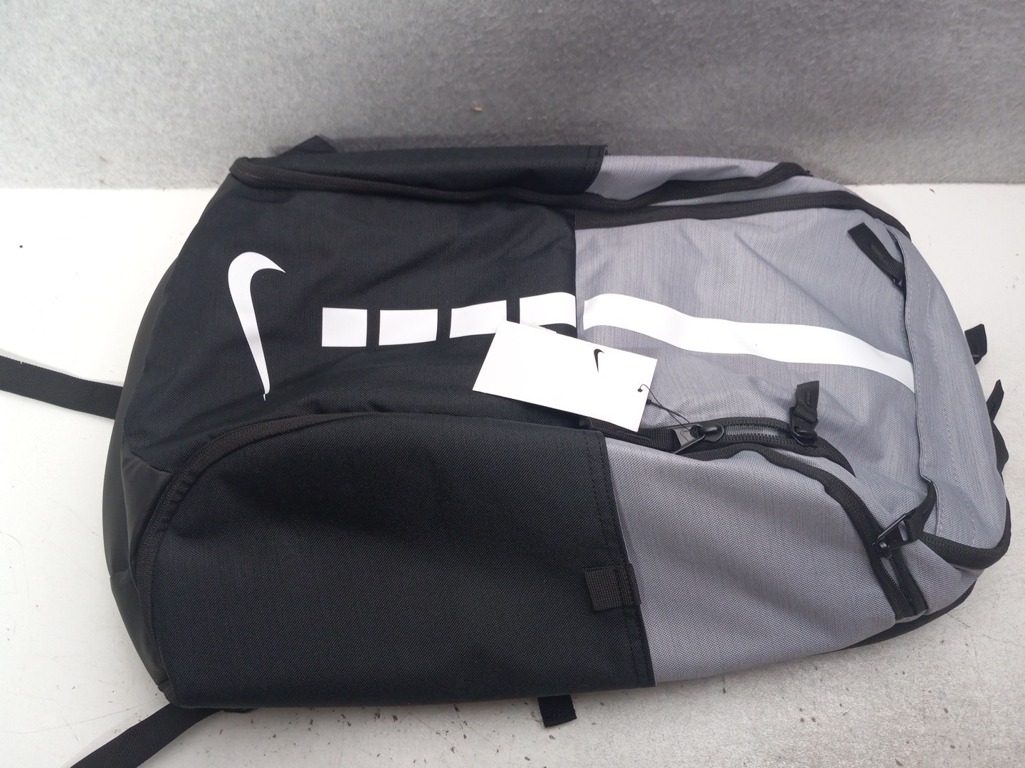 Nike Hoops Elite Pro Backpack Cement Grey White Black Laptop School Bag