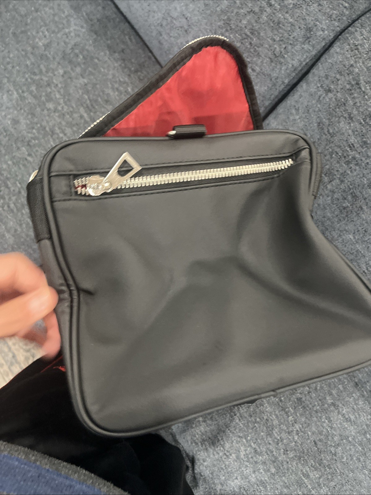 Versace Fragrances Black Duffle with Silver Tone Zipper Travel Overnight Gym Bag