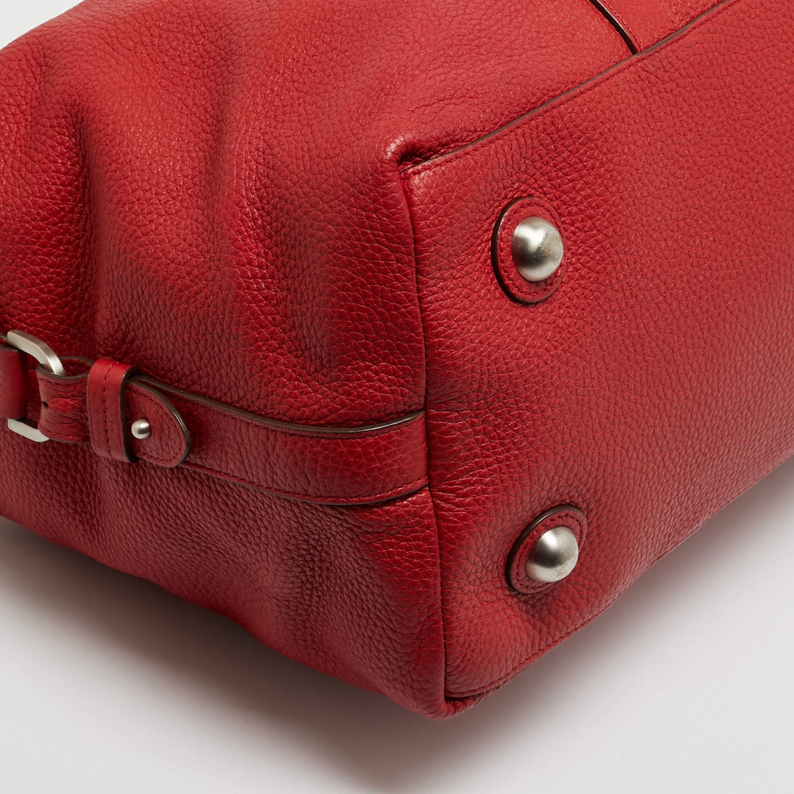 Mulberry Red Leather Duffel Bag
