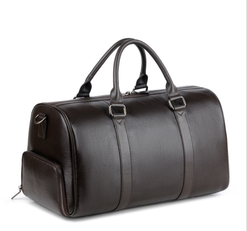 US New Men Leather Duffel Shoulder Bag Large Travel Overnight Luggage Handbag