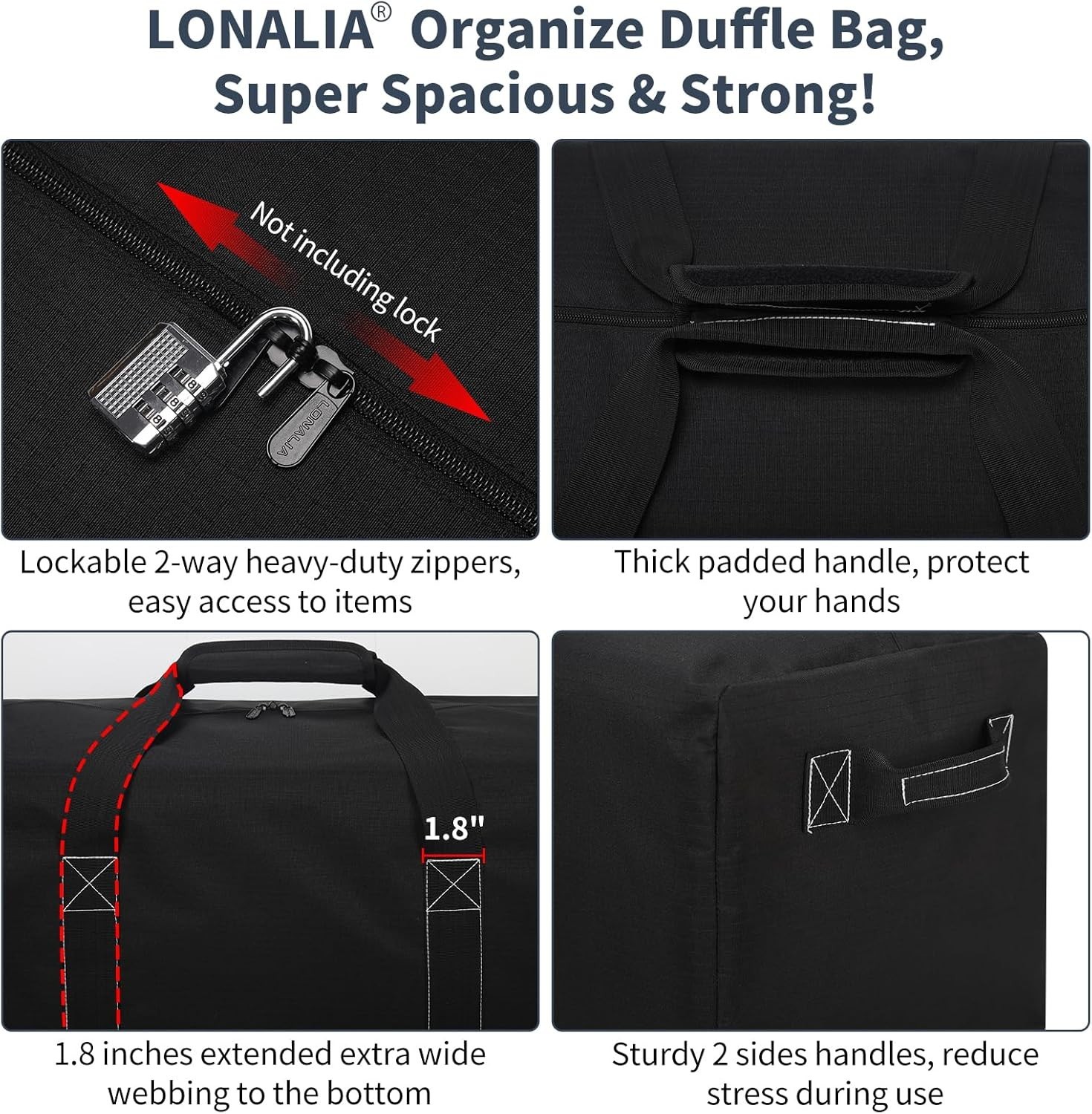 42 Inch Large Duffle Bag for Travel – 116L Extra Large Heavy Duty Duffel Bag …