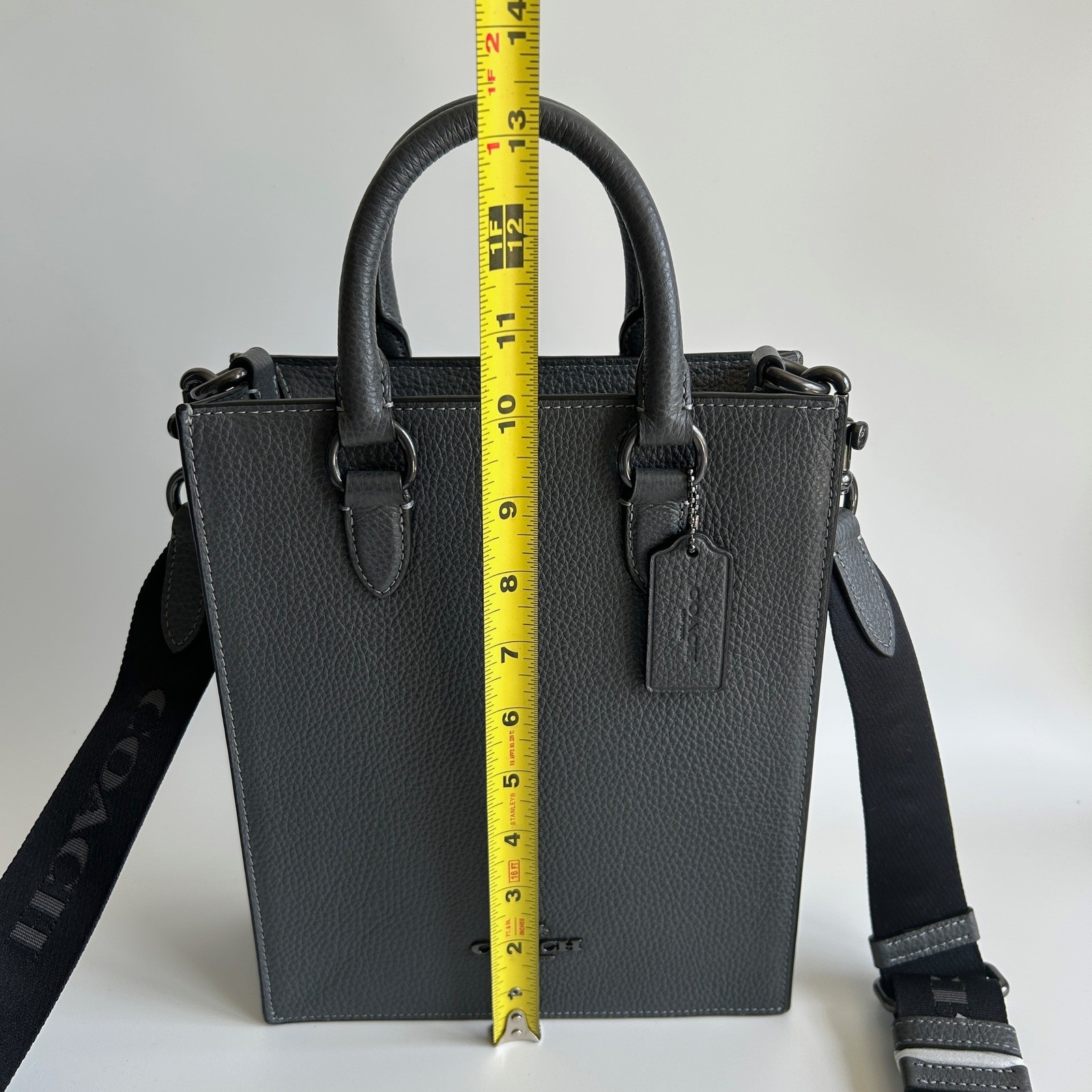 Coach Dylan Tote Graphite Grey Pebbled Leather Crossbody Bag NEW