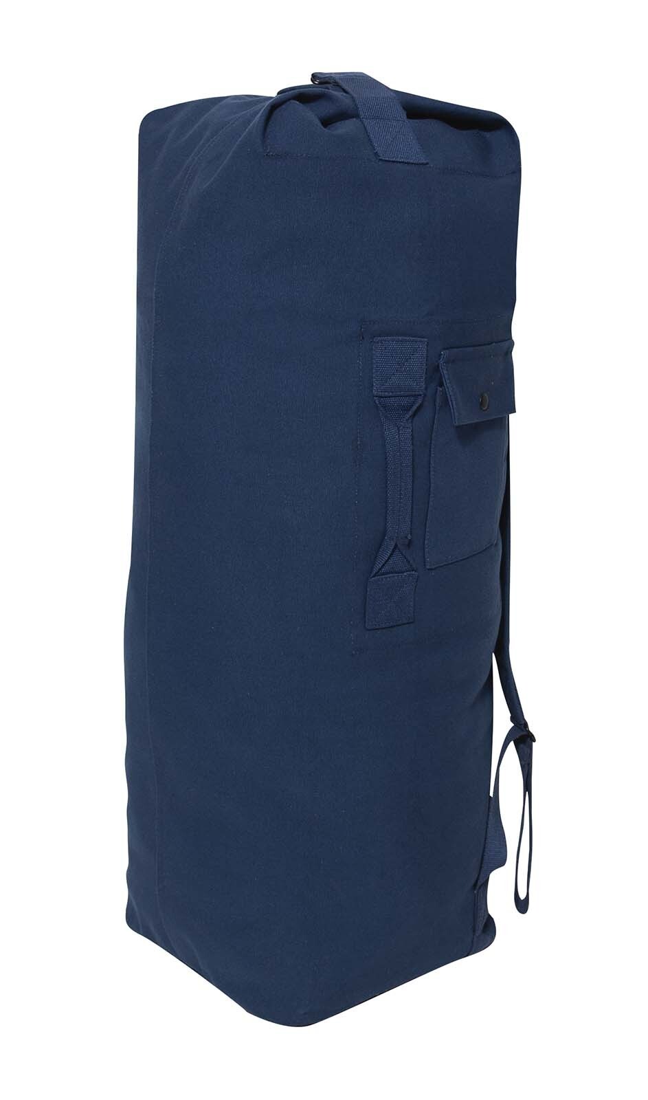 GI Style Heavyweight Canvas Top Load Duffle Bag Navy Blue 22″x38″
