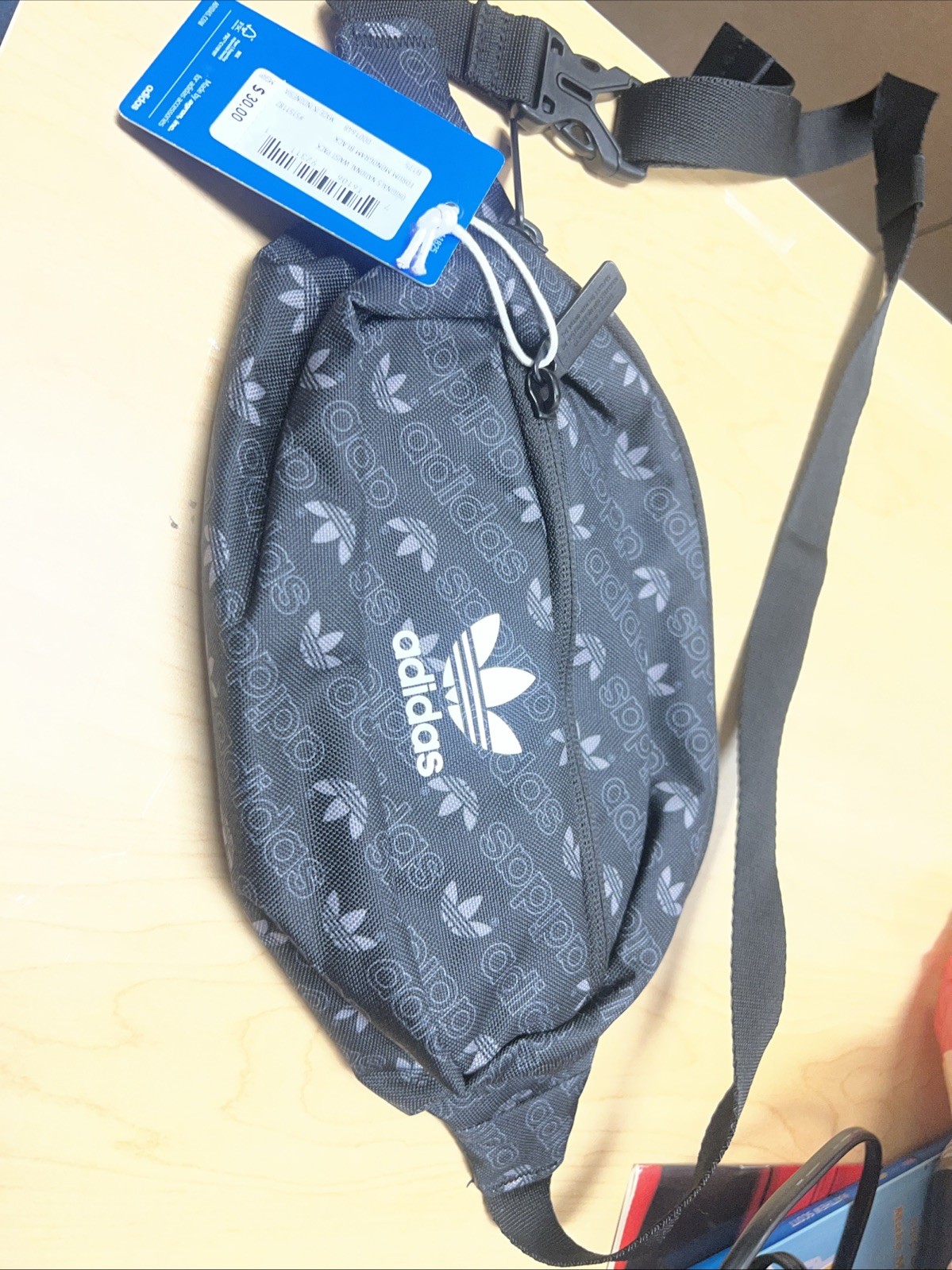 Adidas Originals National Fanny Hip Pack Waist Belt Crossbody Bag Black Monogram