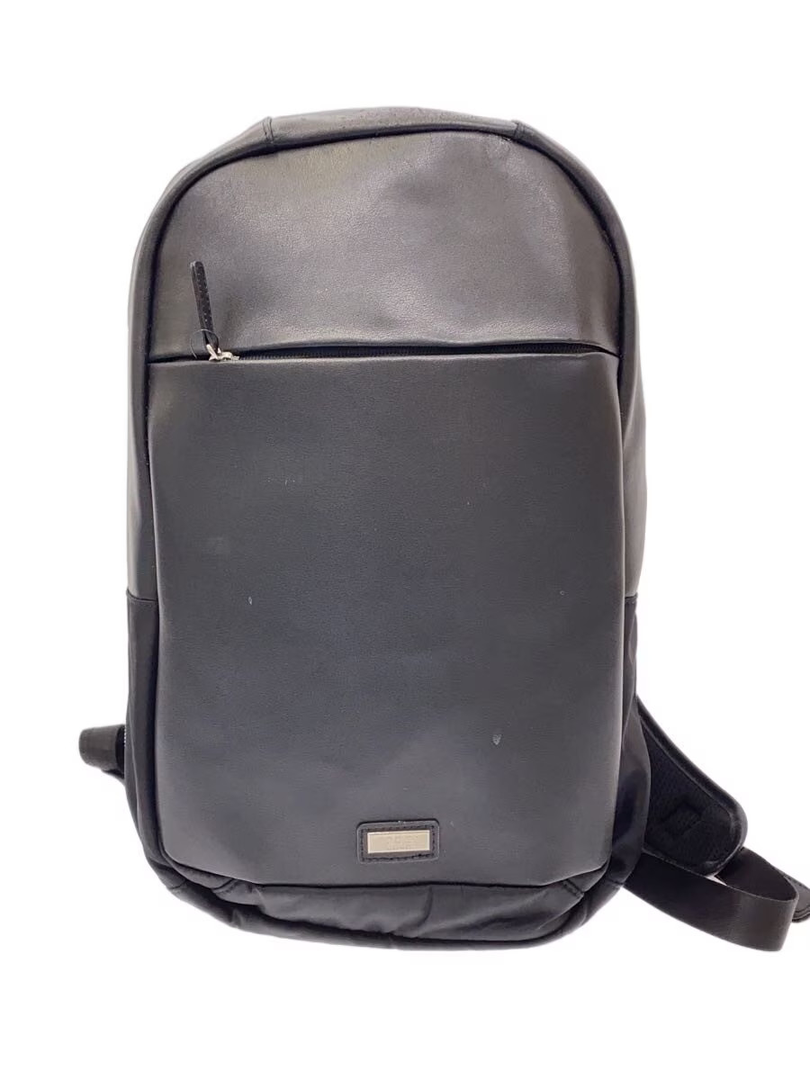 EPOCA UOMO LEATHER DAY PACK Backpack, Cowhide Leather, Black