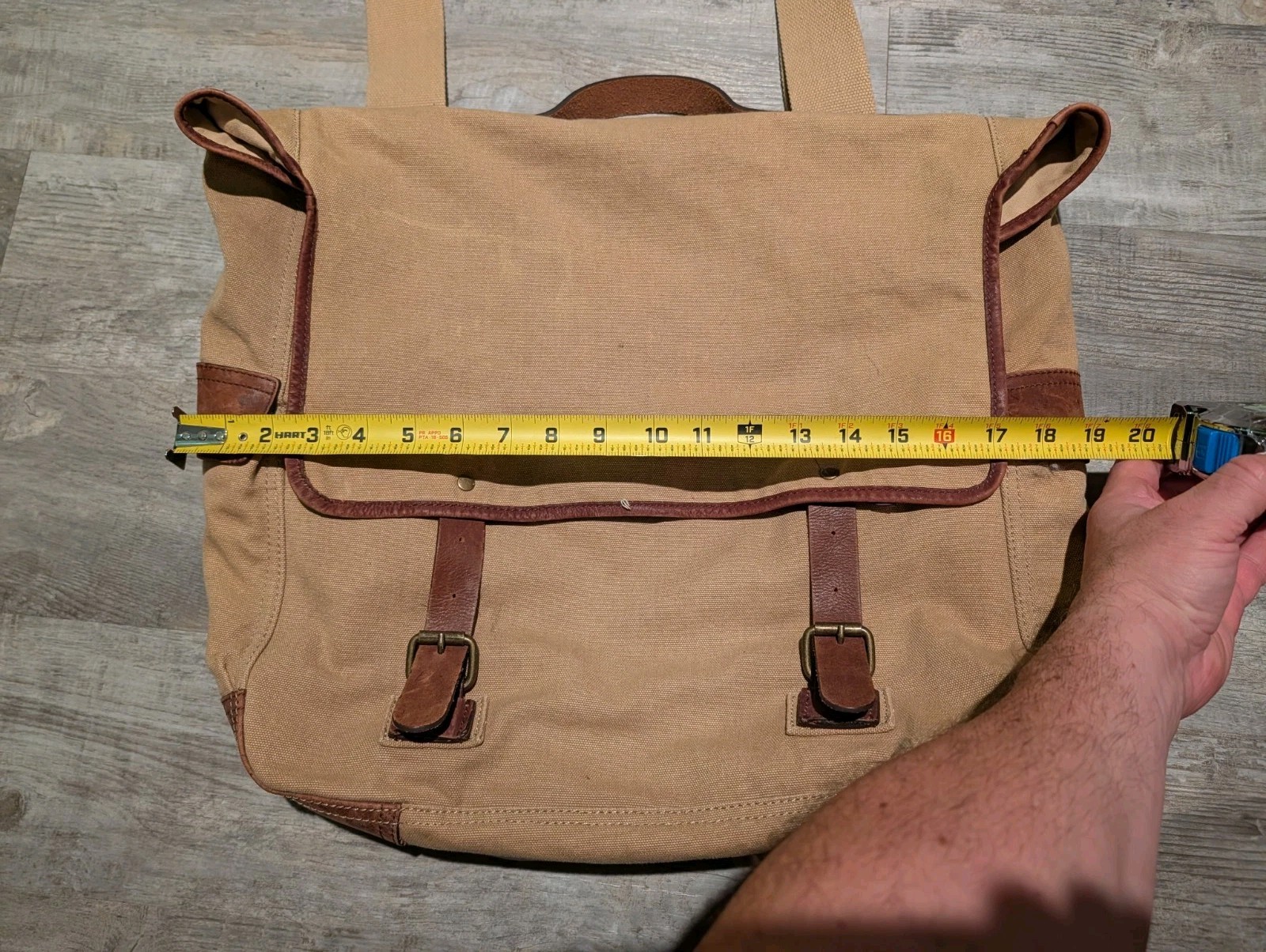 J Crew Dry Goods Abingdon Canvas Messenger Bag Cotton Leather Trim Shoulder Bag