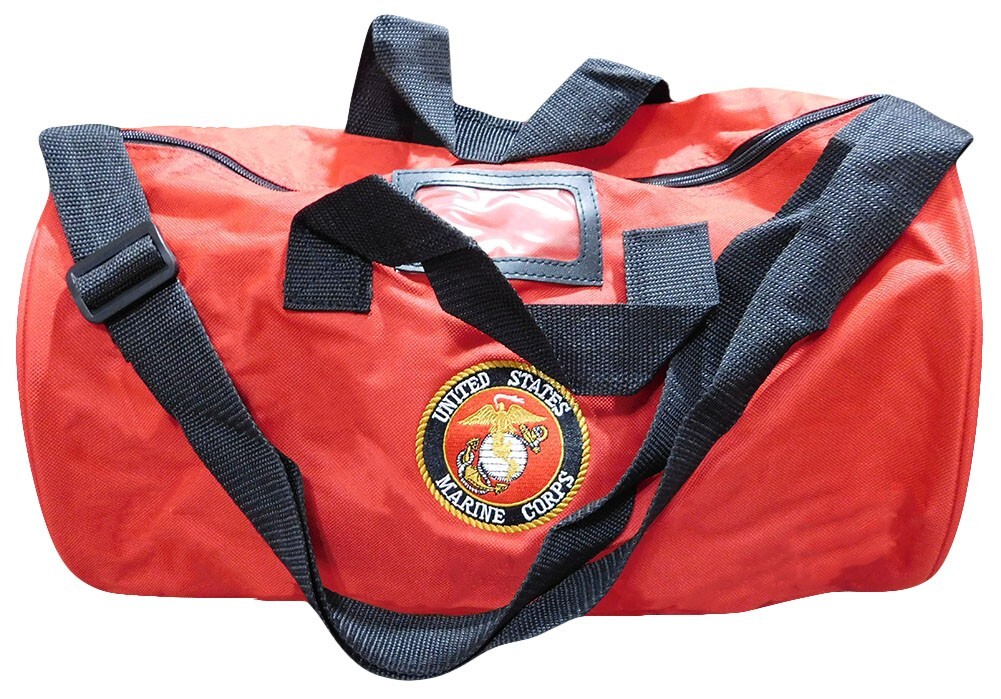 US Marine Corps Emblem Red Embroidered Military Duffle Travel Bag – Licensed