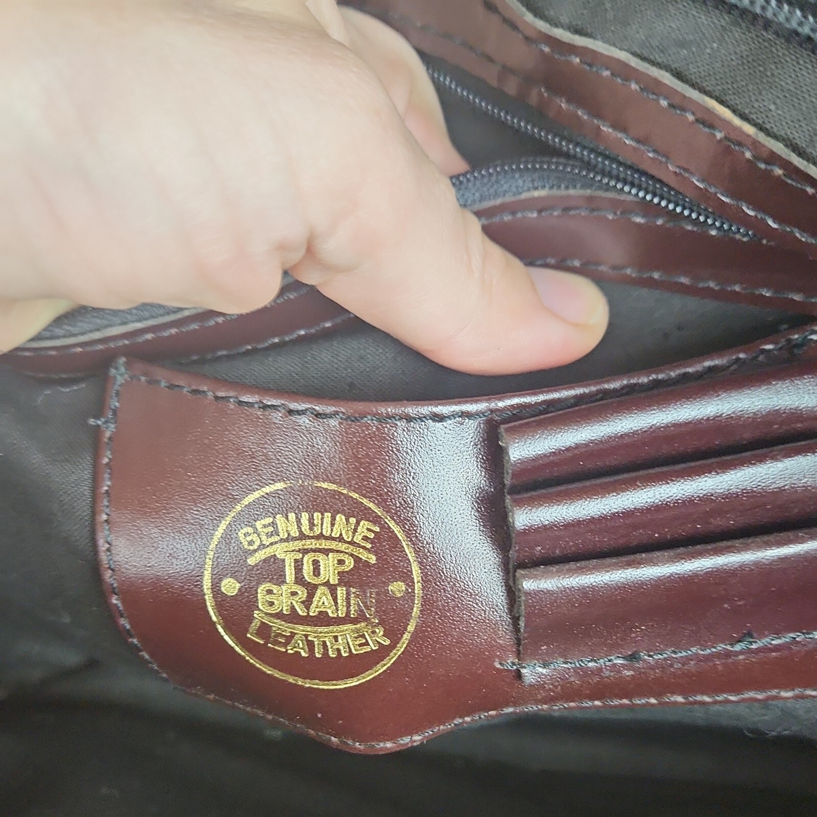 Vintage HIT Briefcase retractable with extra 4 pockets genuine leather brown