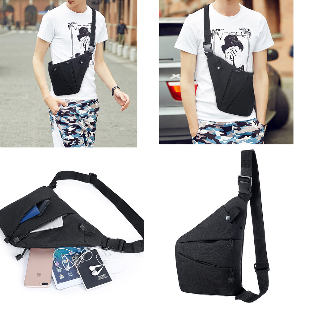 Men’s Tactical Right Shoulder Bag Camping Hunting Anti-Theft Chest Pouch Outdoor
