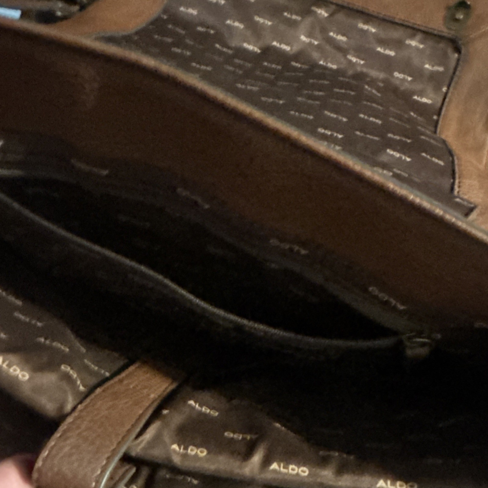 Aldo Brown Messenger Bag for Men Magnetic Zip Adjustable Strap Pockets