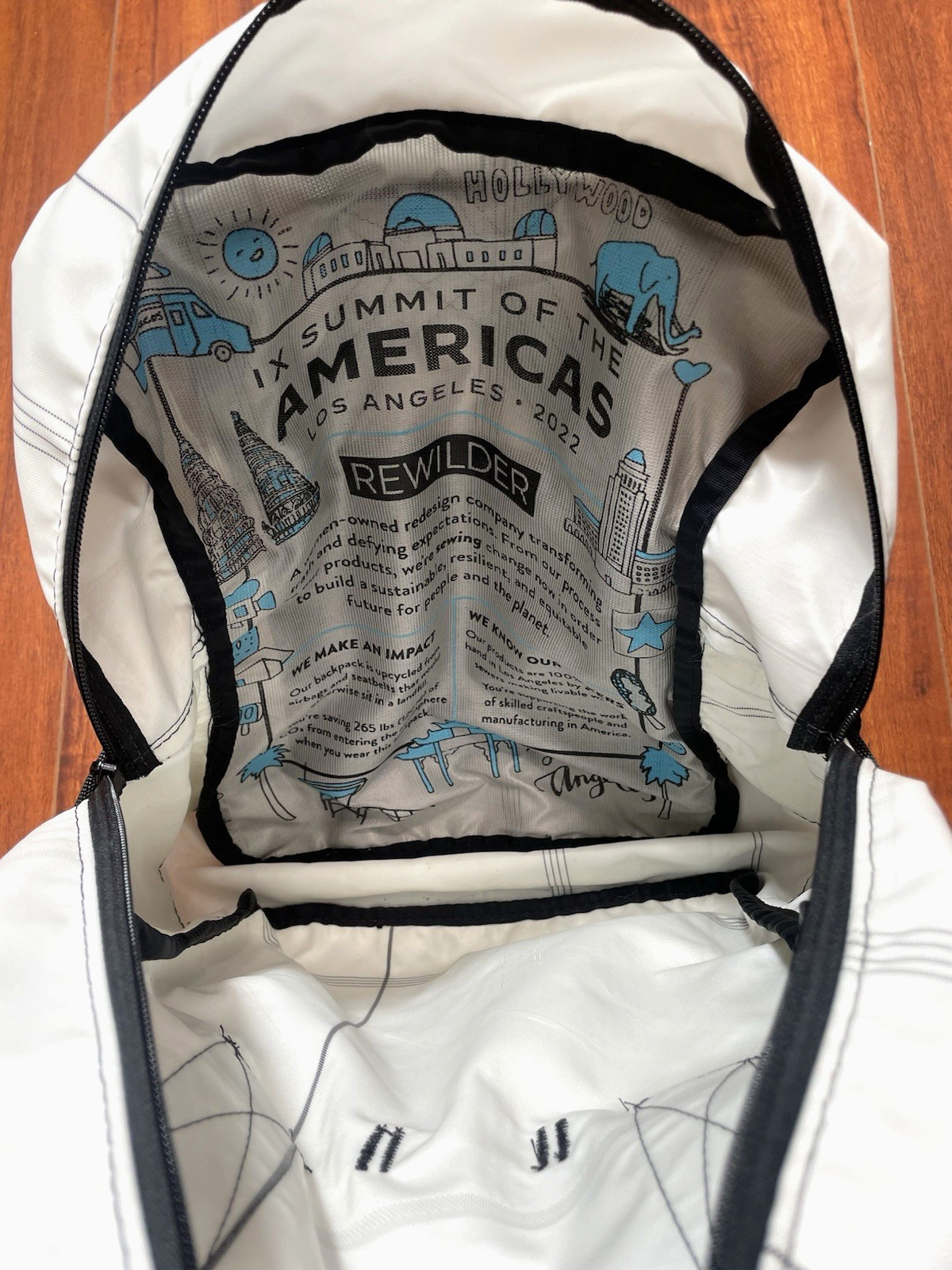 Rewilder Backpack IX Summit of The Americas 2022 Upcycled Airbag Seatbelt Bag