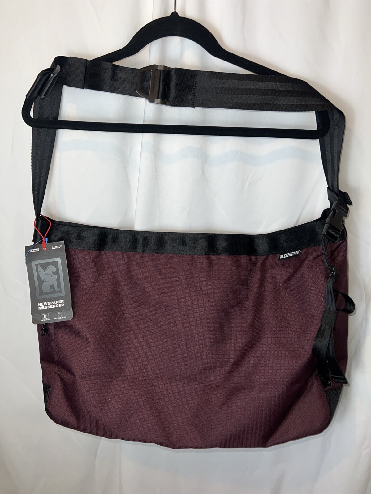 NWT Chrome Burgundy Newspaper Messenger Royale- Crossbody Bag Japan