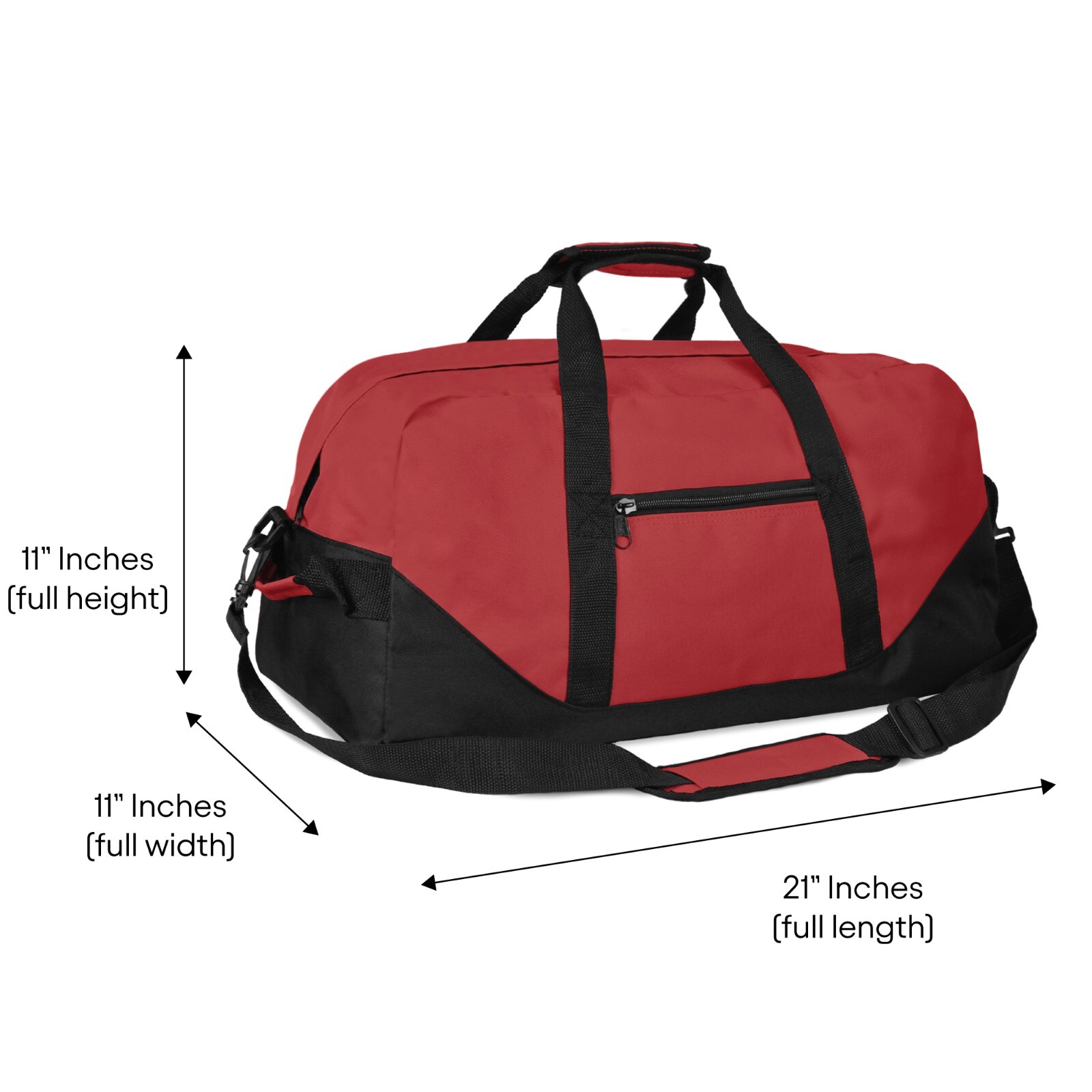 DALIX 21″ Duffle Bag Two-Toned Sports Gym Travel Bag in Red and Black