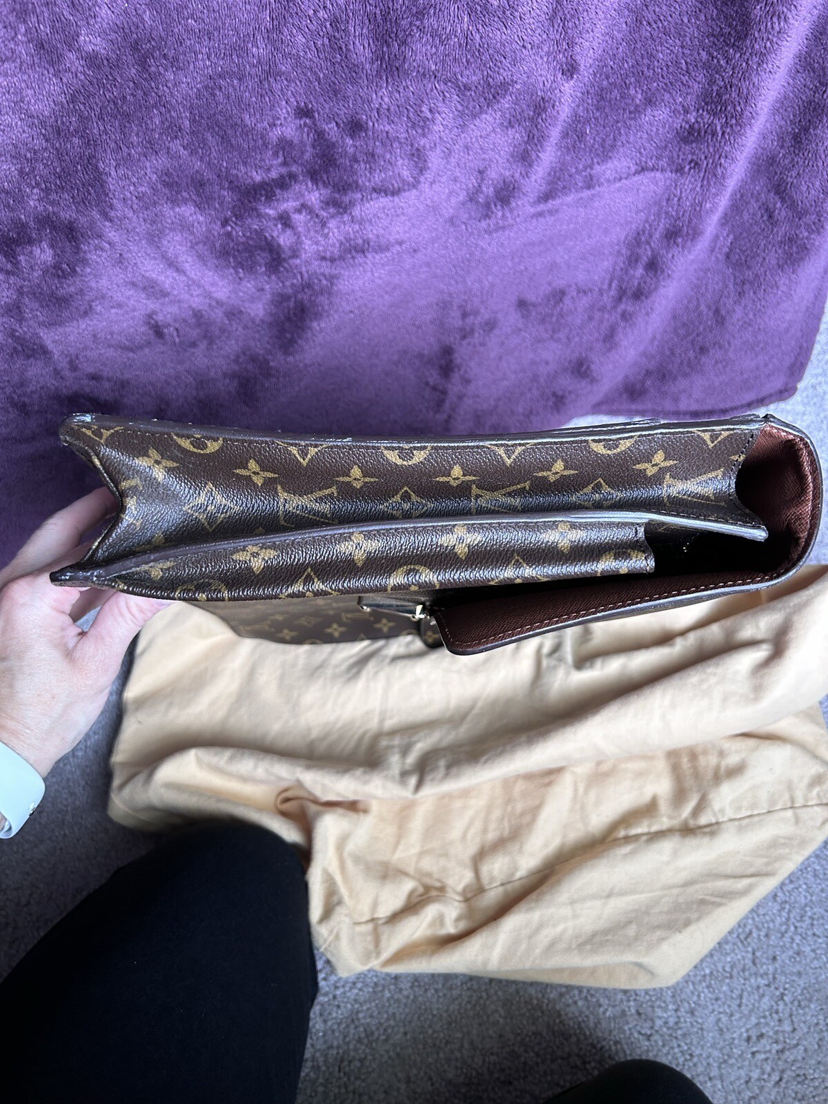 Louis Vuitton Robusto Briefcase Monogram Canvas Brown M53027 w/ Keys Authentic