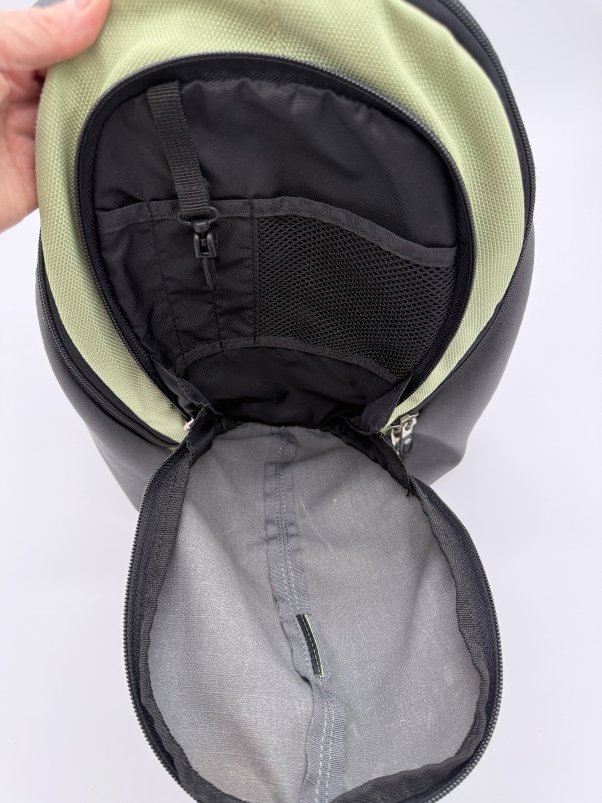 Timberland Sling Backpack – Vintage Backpack Single Strap ~ Gray, Green Accent