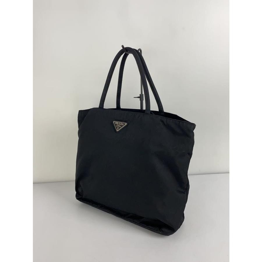 PRADA Black Nylon Tote Bag Men Double Handles 29cm x 26cm x 10cm Auth
