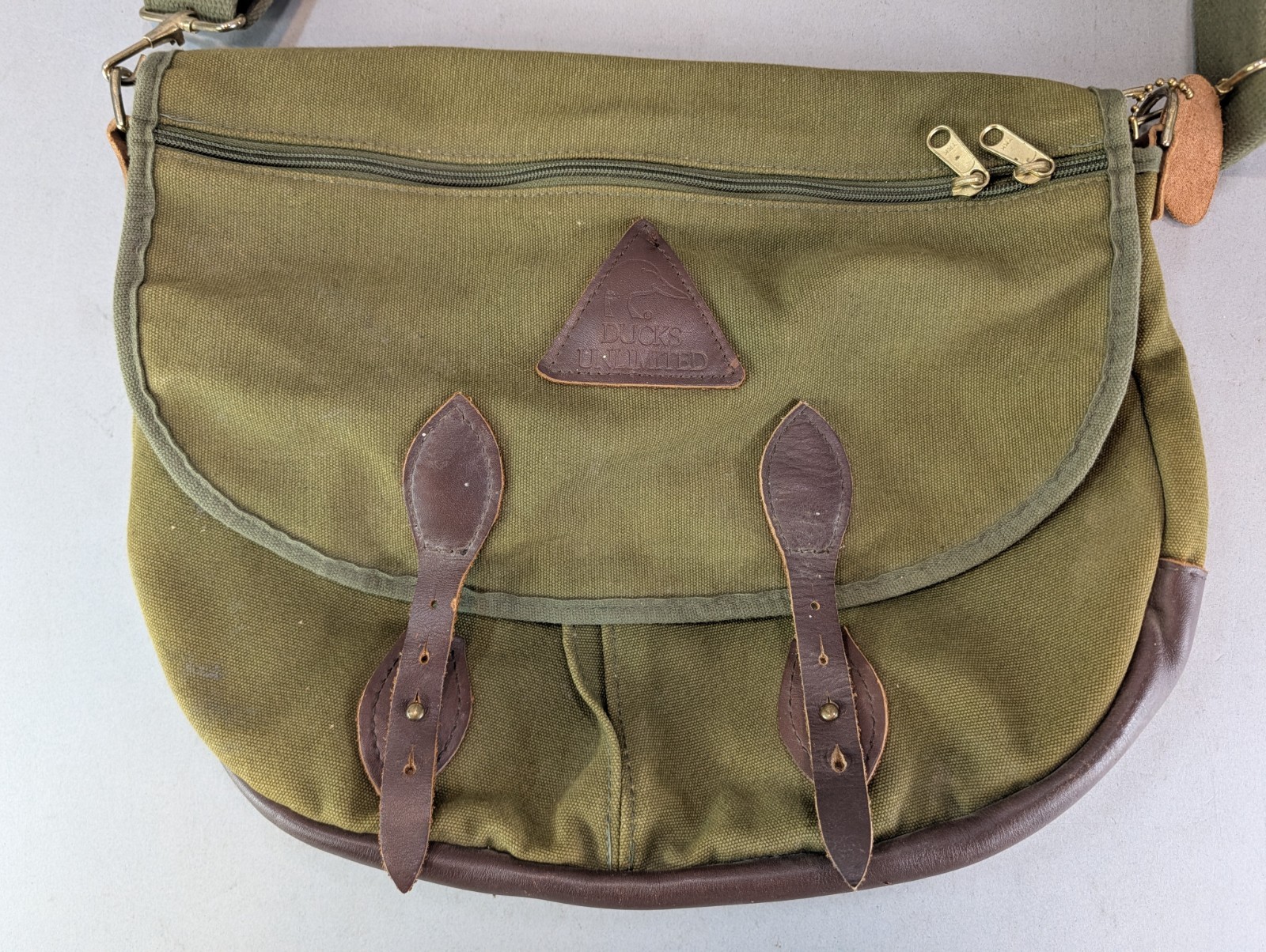 Vintage Boyt DUCKS UNLIMITED Canvas Leather Crossbody Hunting Game Bag Messenger