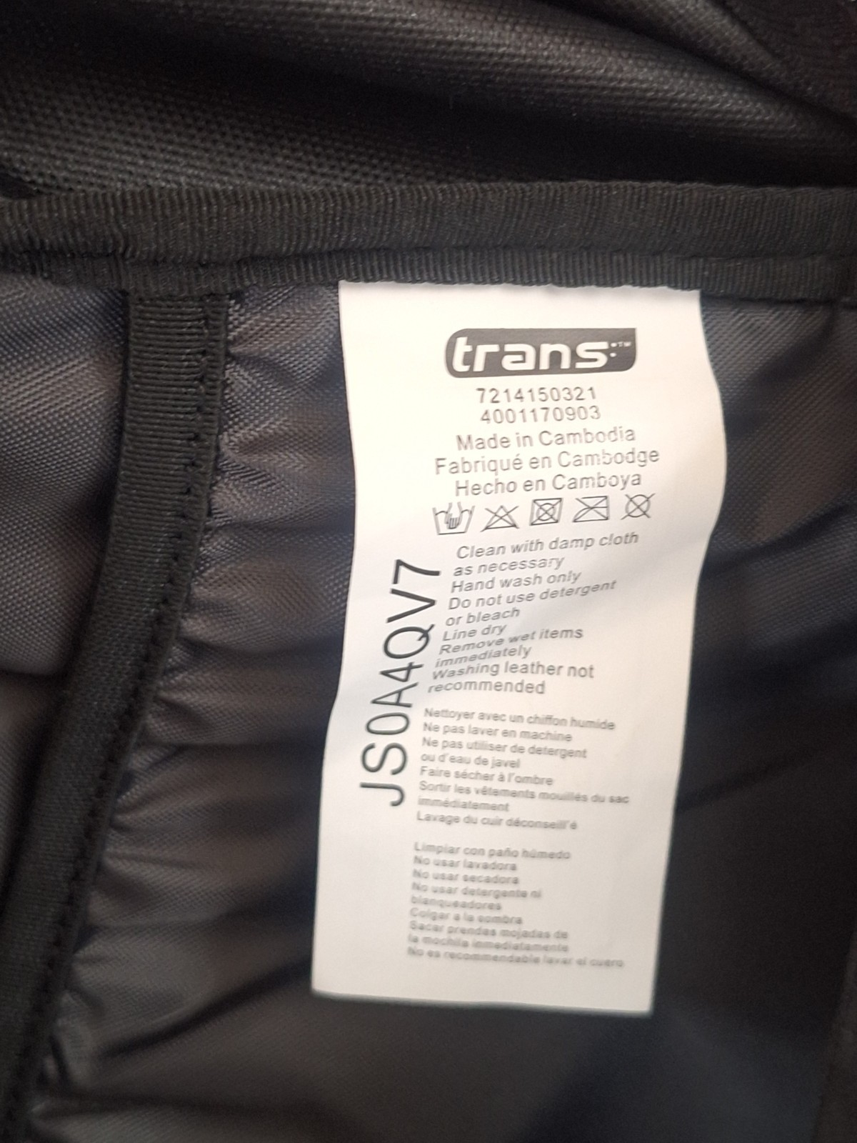 Trans By Jansport Backpack Black Multi Zip Bookbag School Sport Travel Bag NWOT