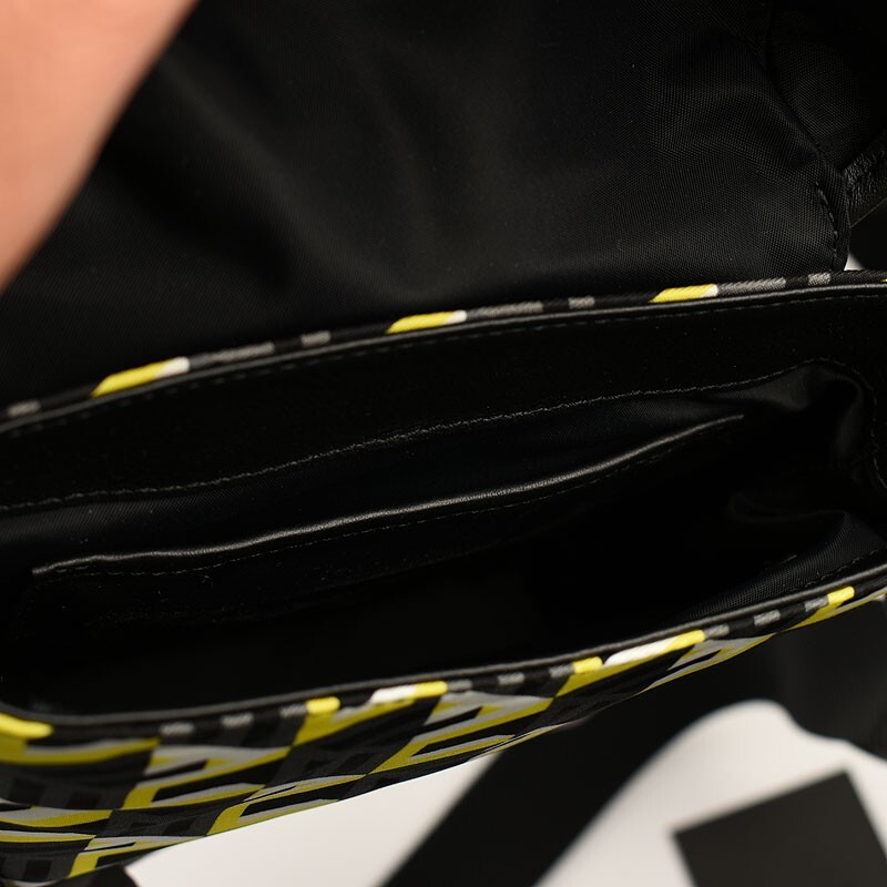 MCM Yellow Black CUBIC MONOGRAM LOGO Small Nylon Crossbody Bag NWT