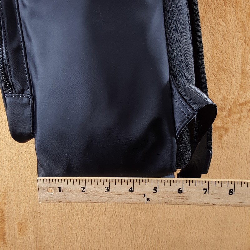 VERSACE COUTURE Backpack Black Nylon V Emblem Gold Logo Unisex $325