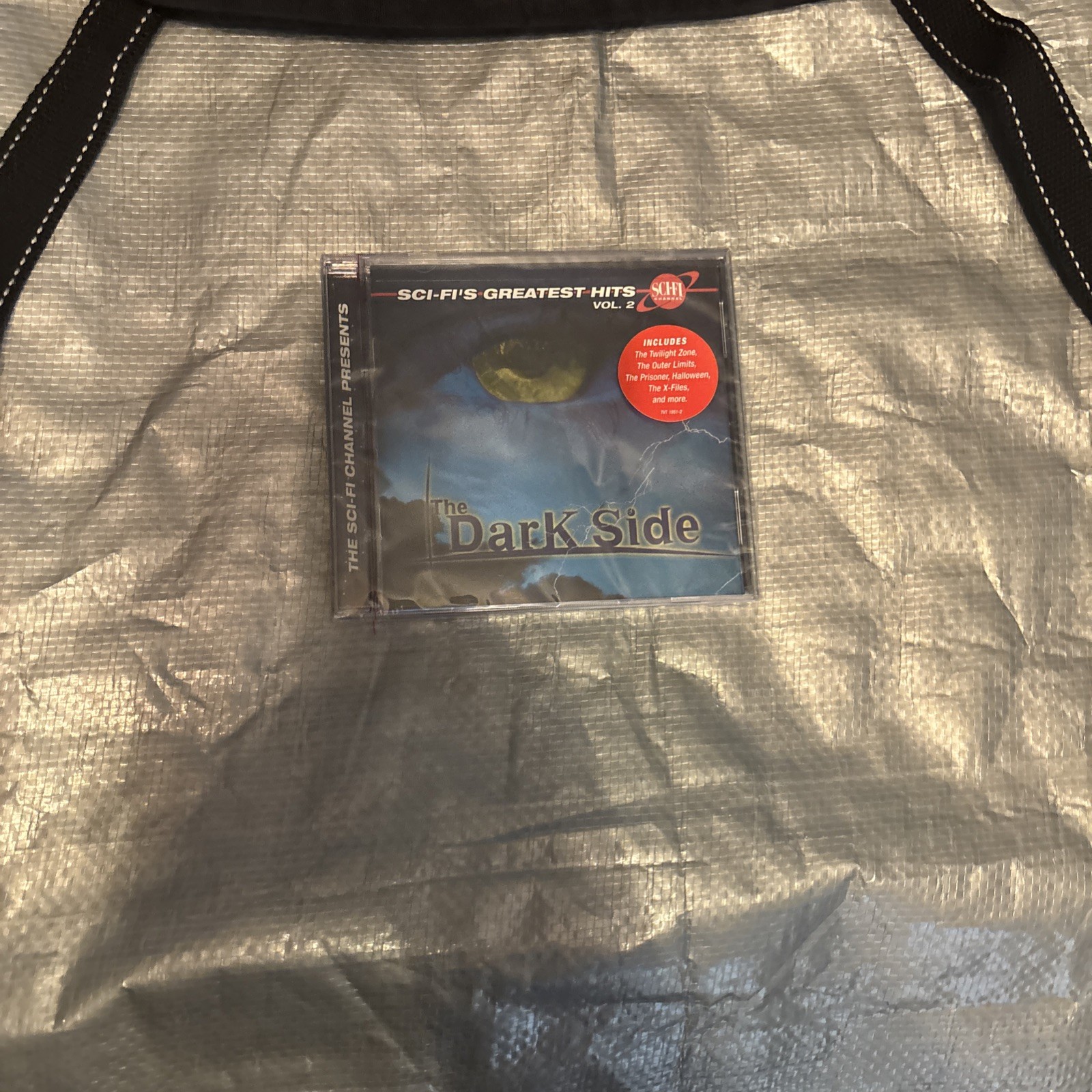 Rare Sci-Fi Channel Black/White Versatile Backpack with Greatest Hits CD NEW