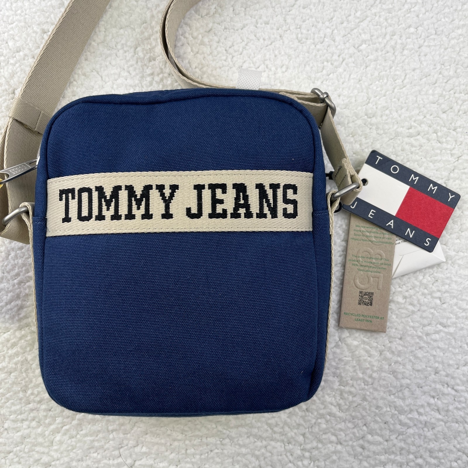 TOMMY JEANS Retro Cool Reporter Crossbody Bag Blue Festival Shoulder Utility NWT