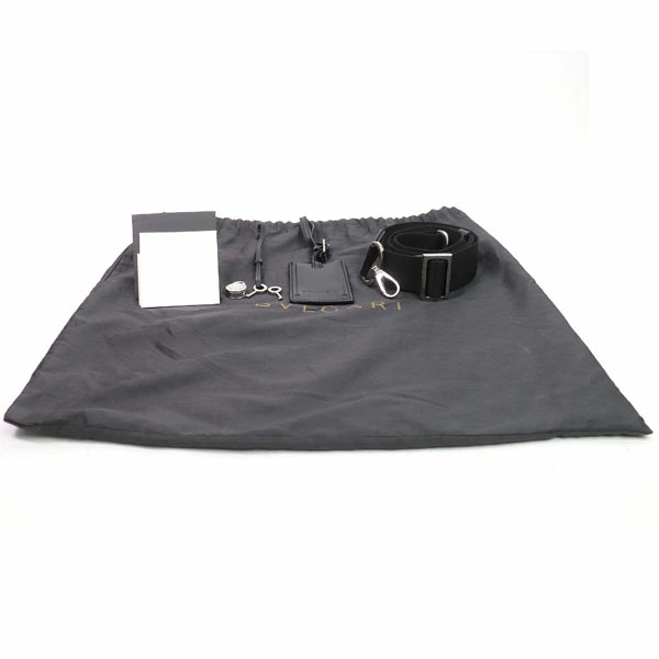 BVLGARI Weekend Briefcase Small Gray Black 2way Shoulder Men Business Bag 32541