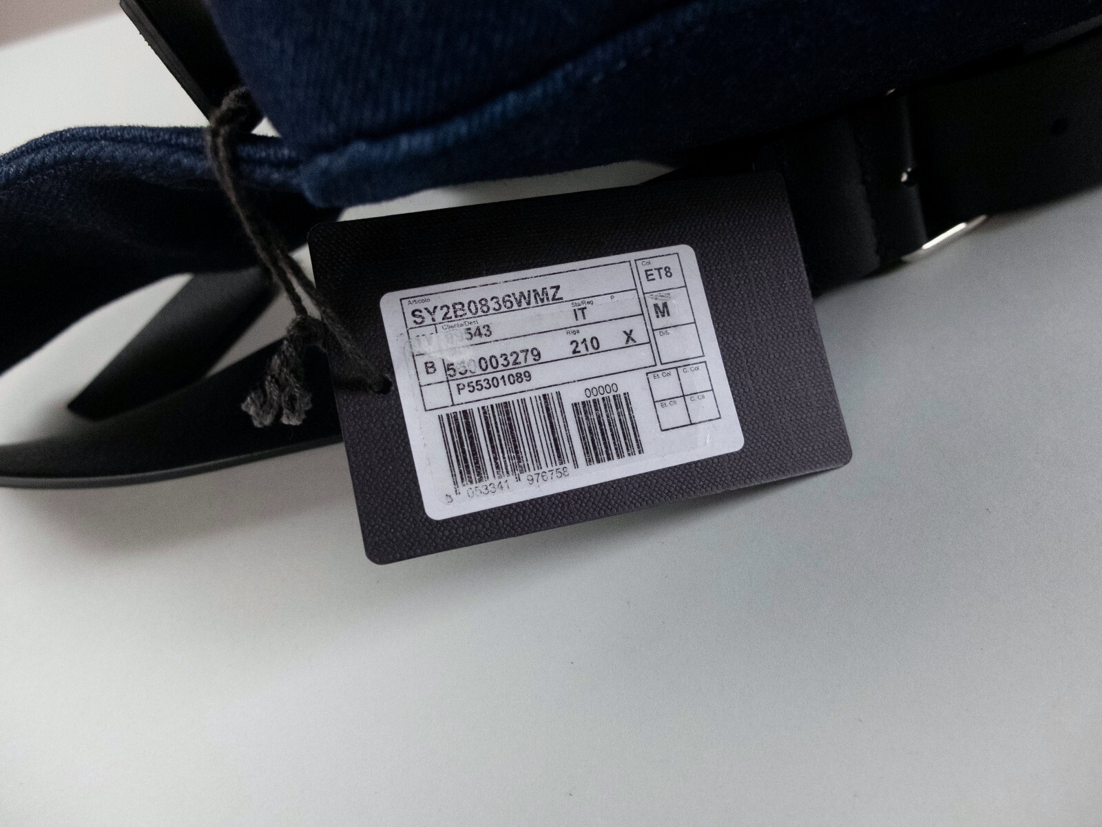 (NO CUSTOMS TAX) VALENTINO Garavani Vlogo blue & red denim & leather belt bag