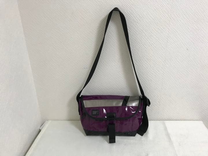 Masterpiece Nylon Shoulder Messenger Bag Purple Unisex 9.84×7.87×5.51 inches