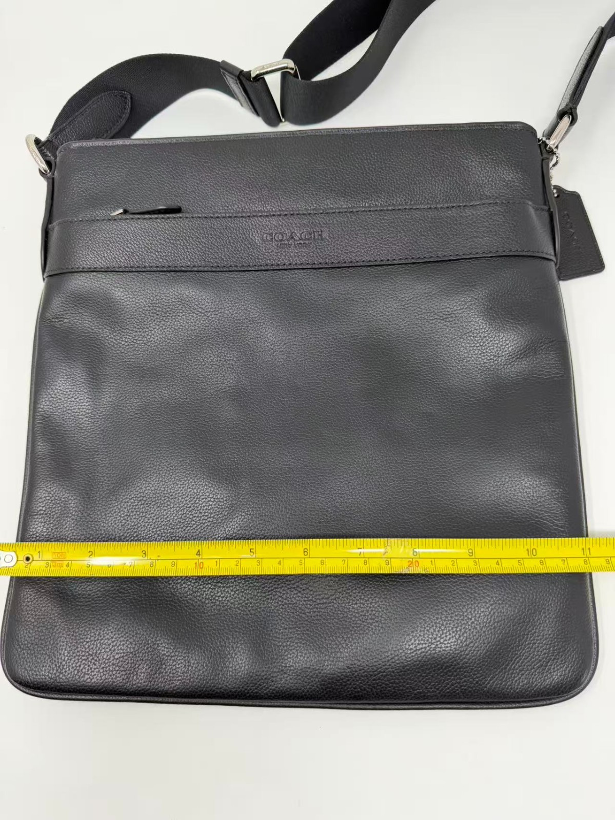Coach Crossbody F54780 Charles In Calf Black Leather Messenger Black