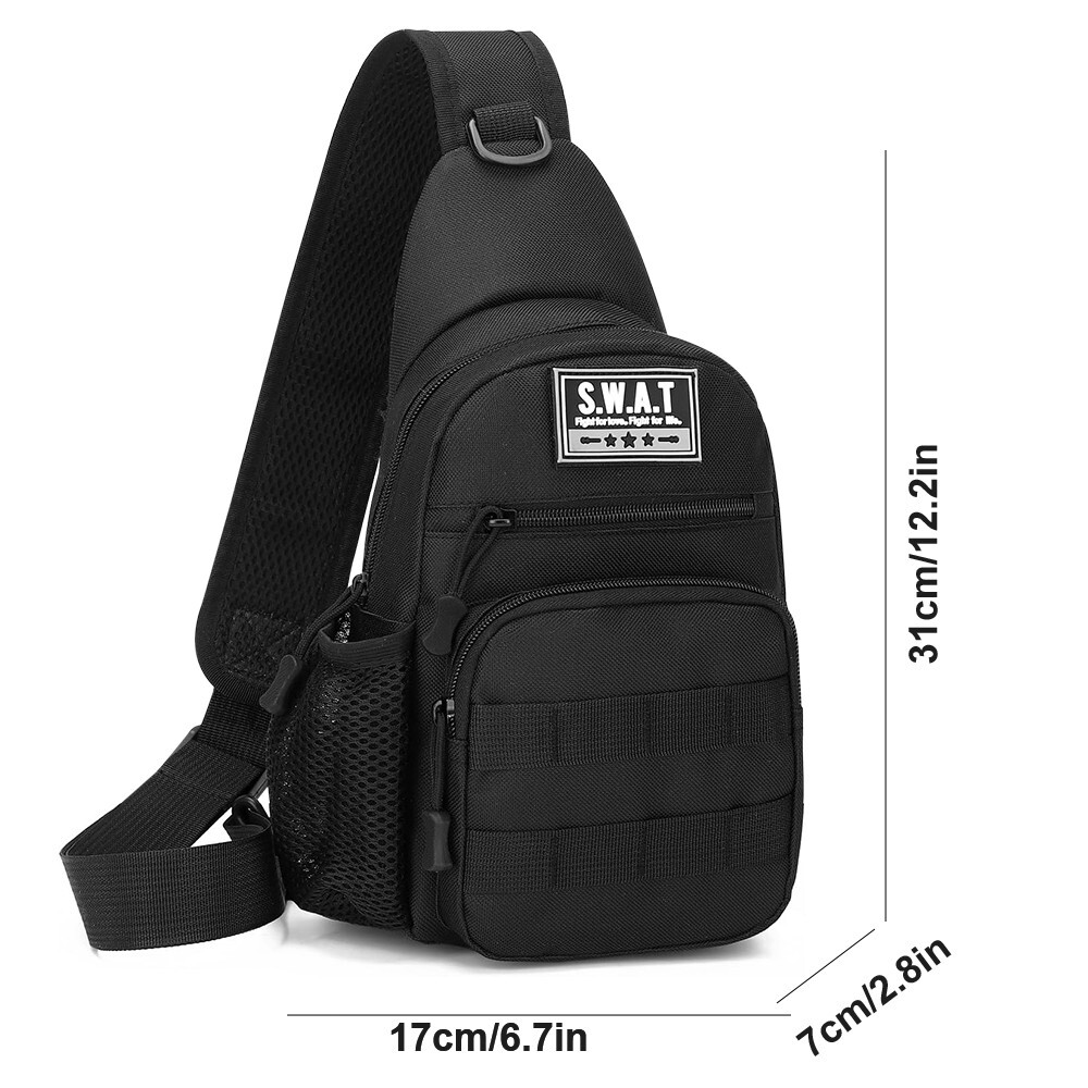 Mens Backpack Canvas Sling Bag Chest Shoulder Fanny Pack Crossbody Sport Travel