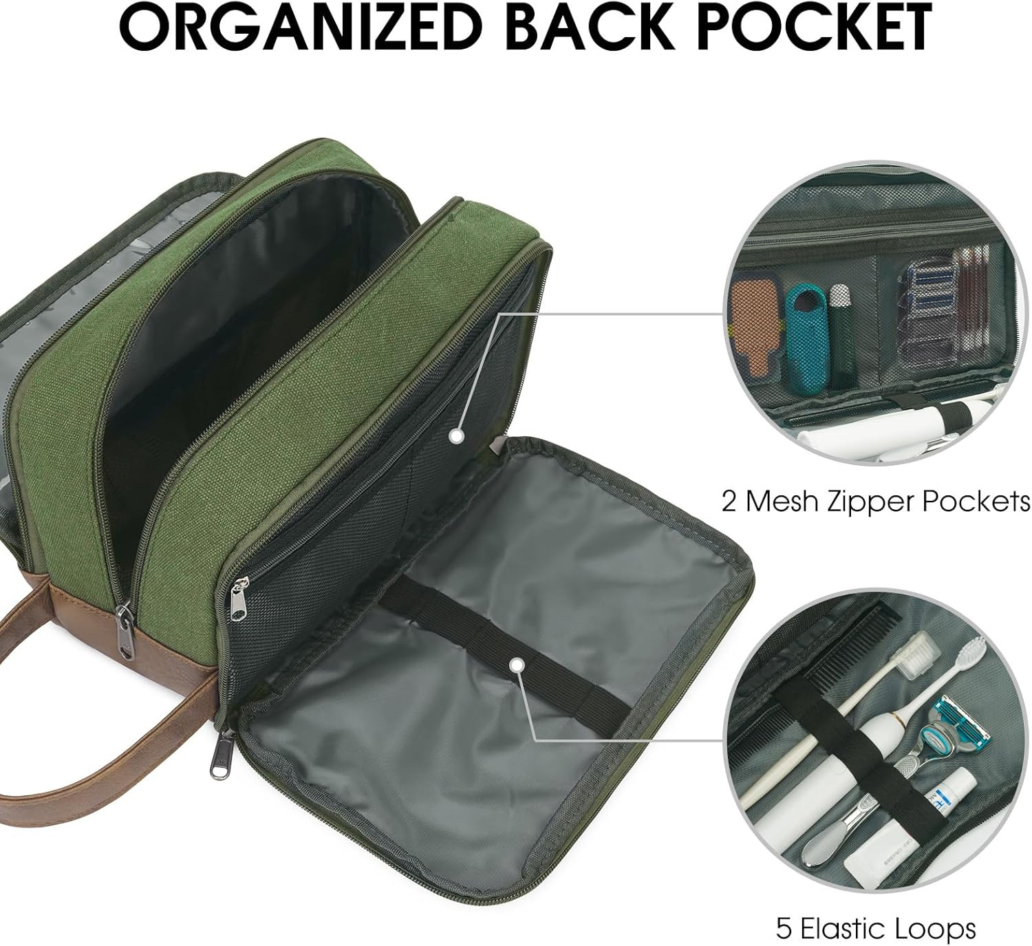 Travel Toiletry Bag for Men Large Toiletries Shaving Bag Water Resistant Hanging