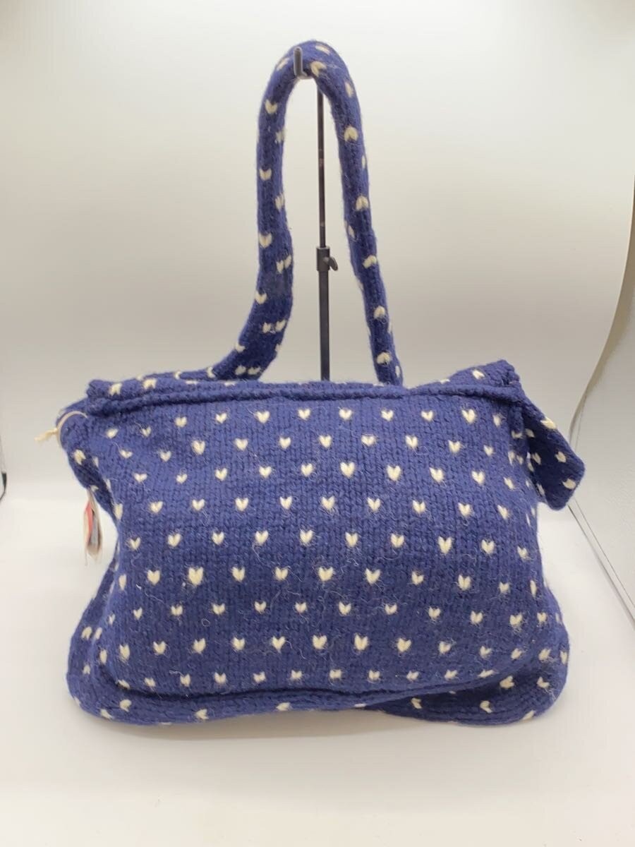 Other Brands Shoulder Bag Wool NVY Plain Cowichan Hand Knitted