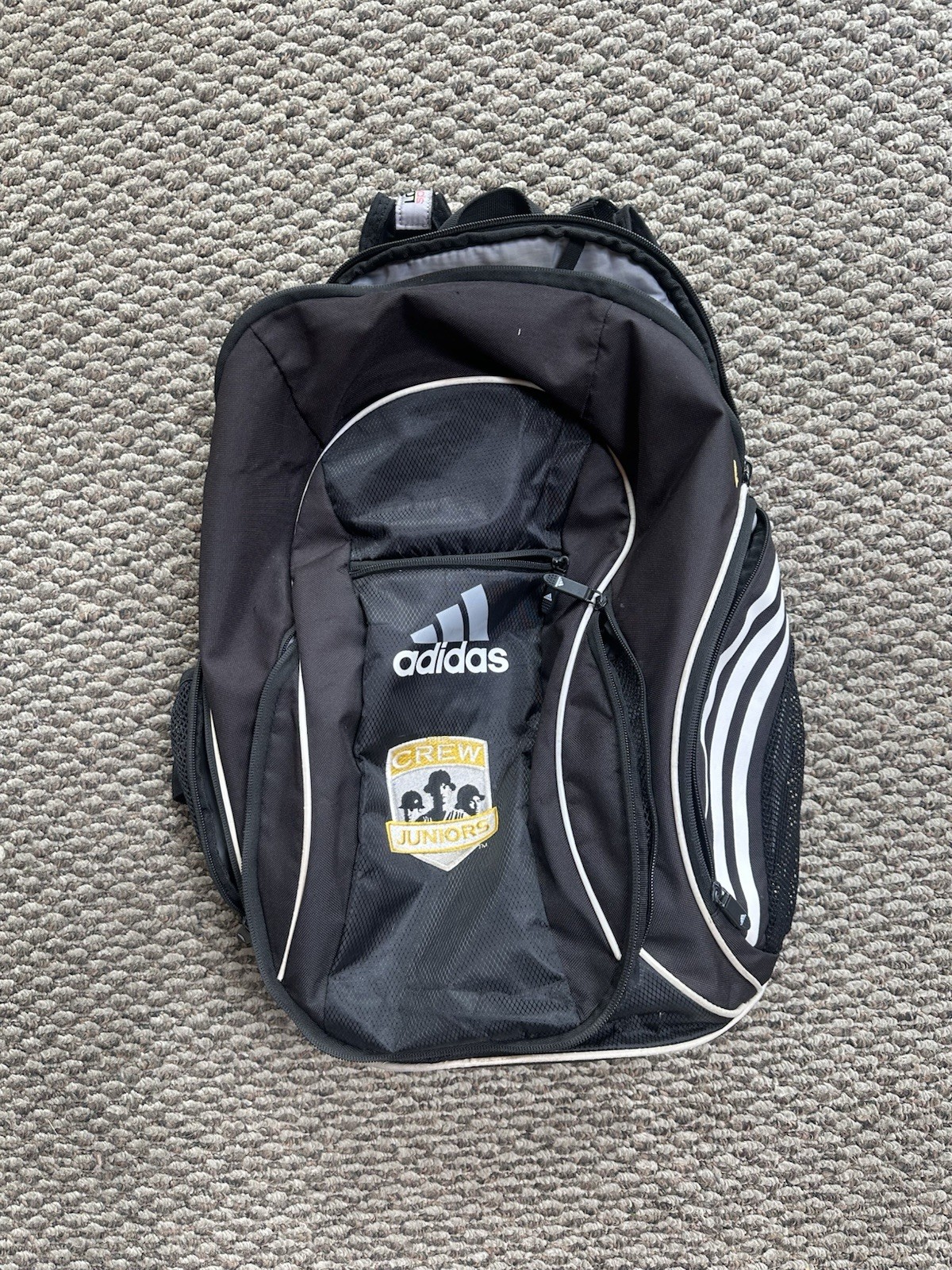 adidas Black Unisex Backpack Zip Closure Adjustable Straps Outer Pockets