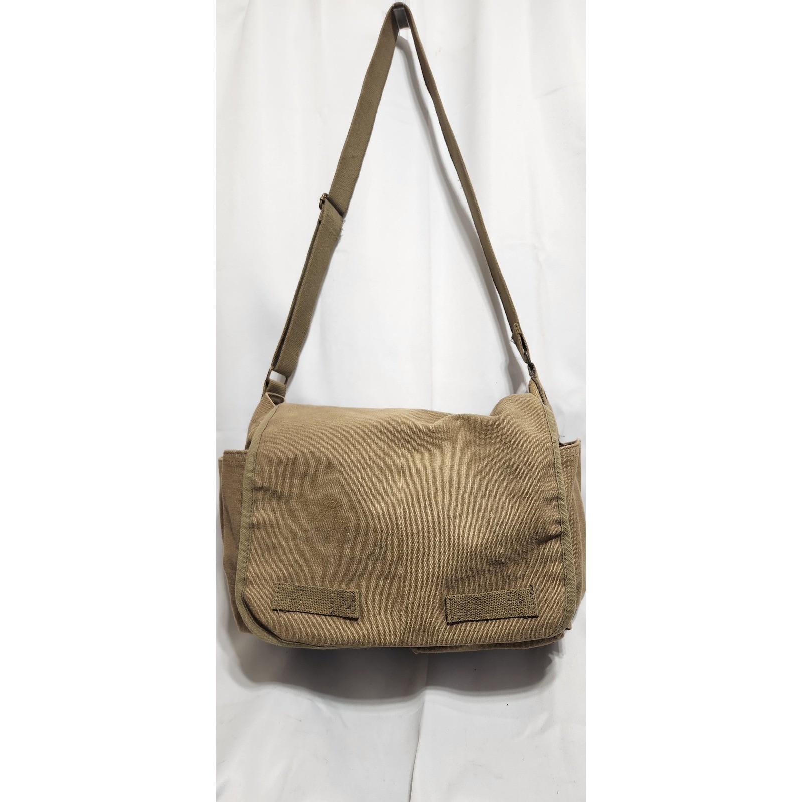 Rothco Khaki Canvas Messenger Bag Vintage Military Style Field Bag Crossbody