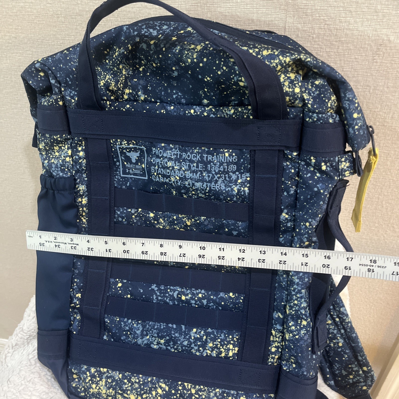 Under Armour UA Project Rock Box Duffle Backpack Training Laptop Bag Blue Green