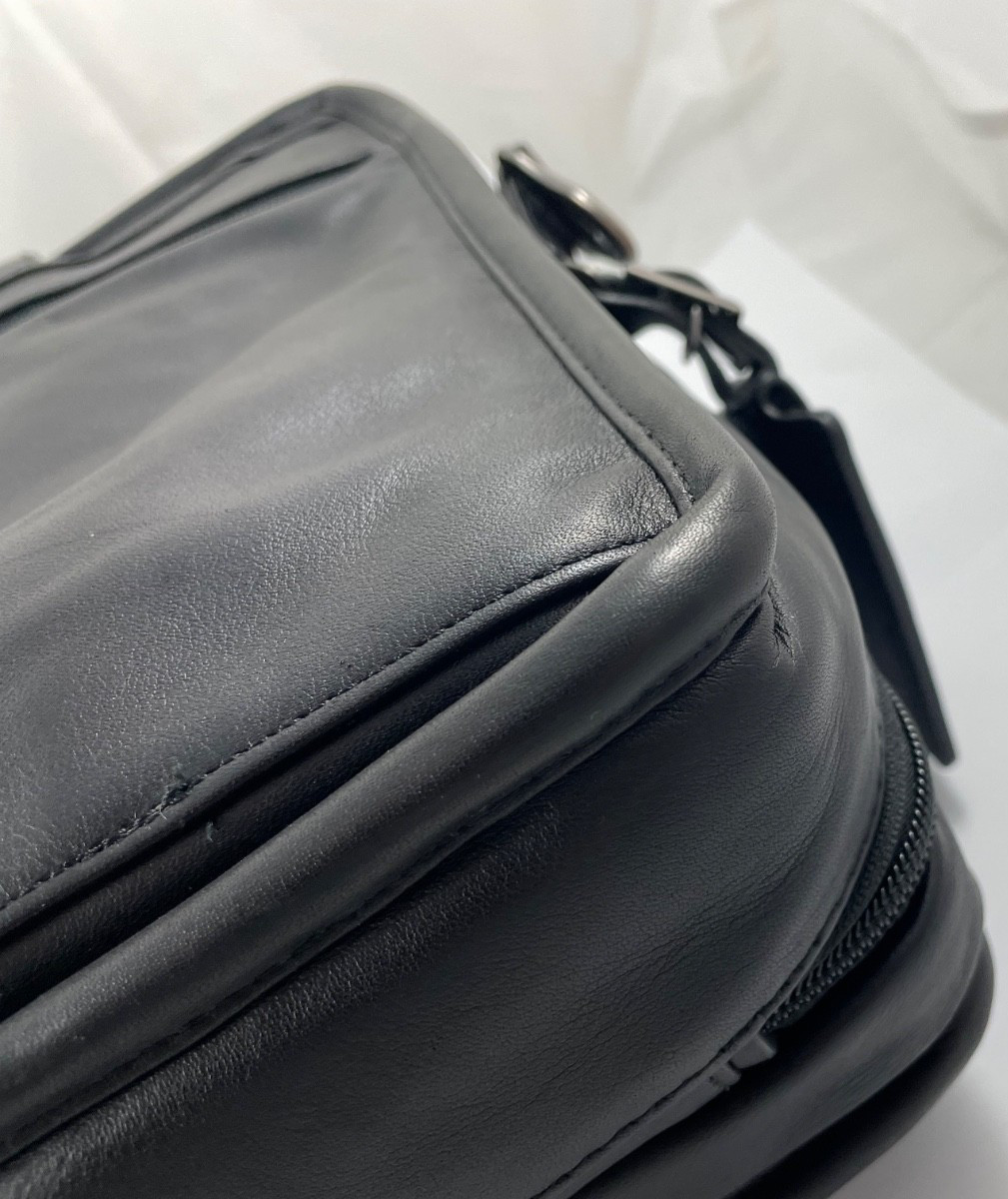 Tumi Alpha 3 Organizer Leather Briefcase Laptop Carry Bag Black 117320 Reg $895