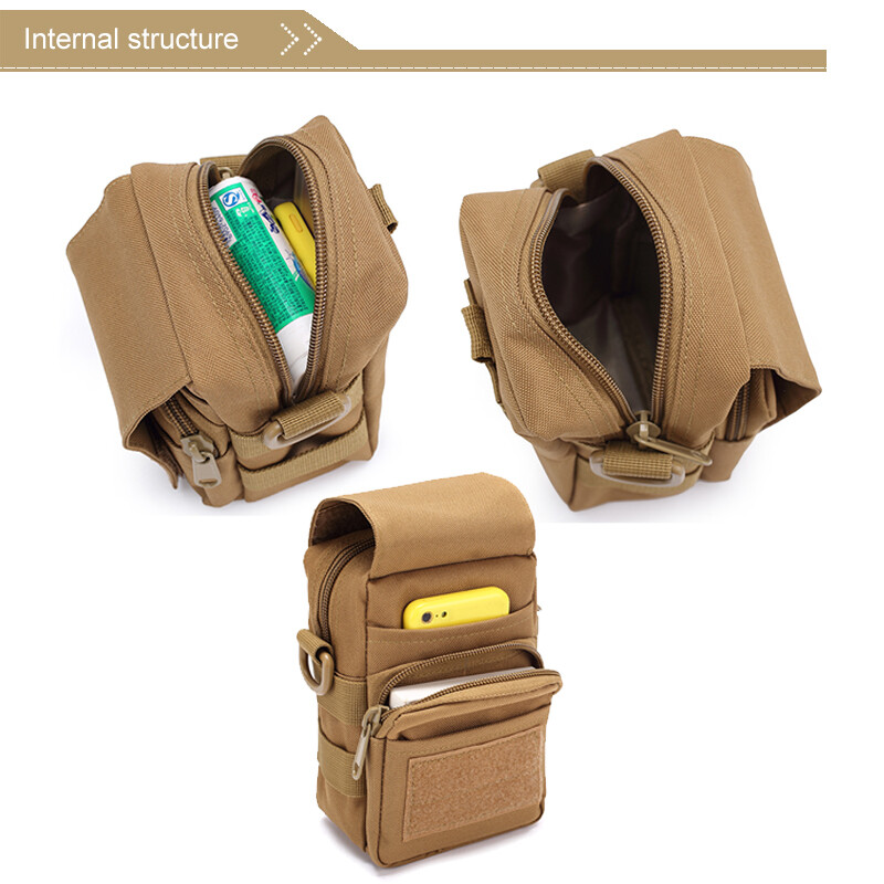 Outdoor Multifunction Cell Phone Holster with Carabiner Tactical Waist Belt Bag