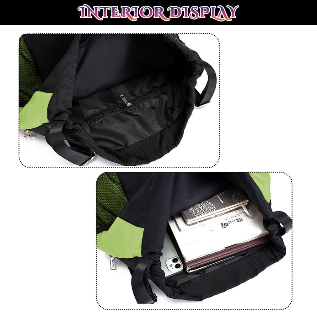 Drawstring Backpack Sports Gym Bag with Shoes Compartment Water-Resistant String