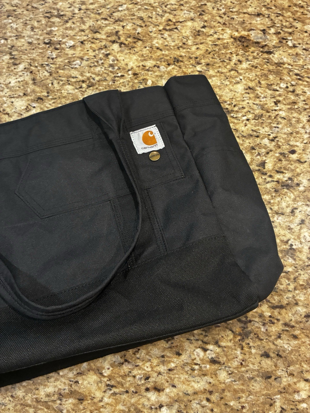Carhartt Large Vertical Open Tote Bag Black Water Resistant Durable Work Tote