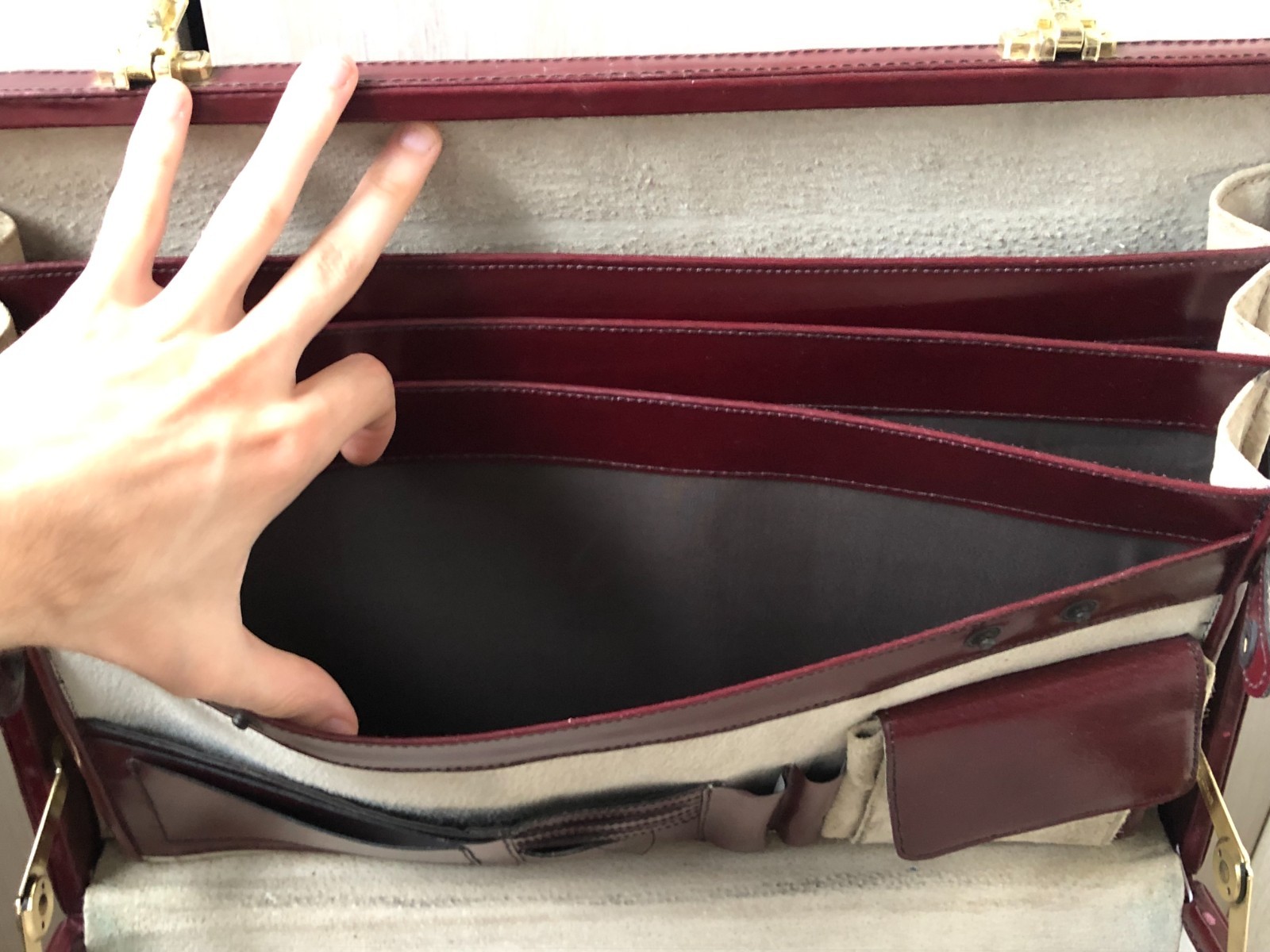 Vintage Franzen Genuine Leather Briefcase – Dark Burgundy – Made in Germany