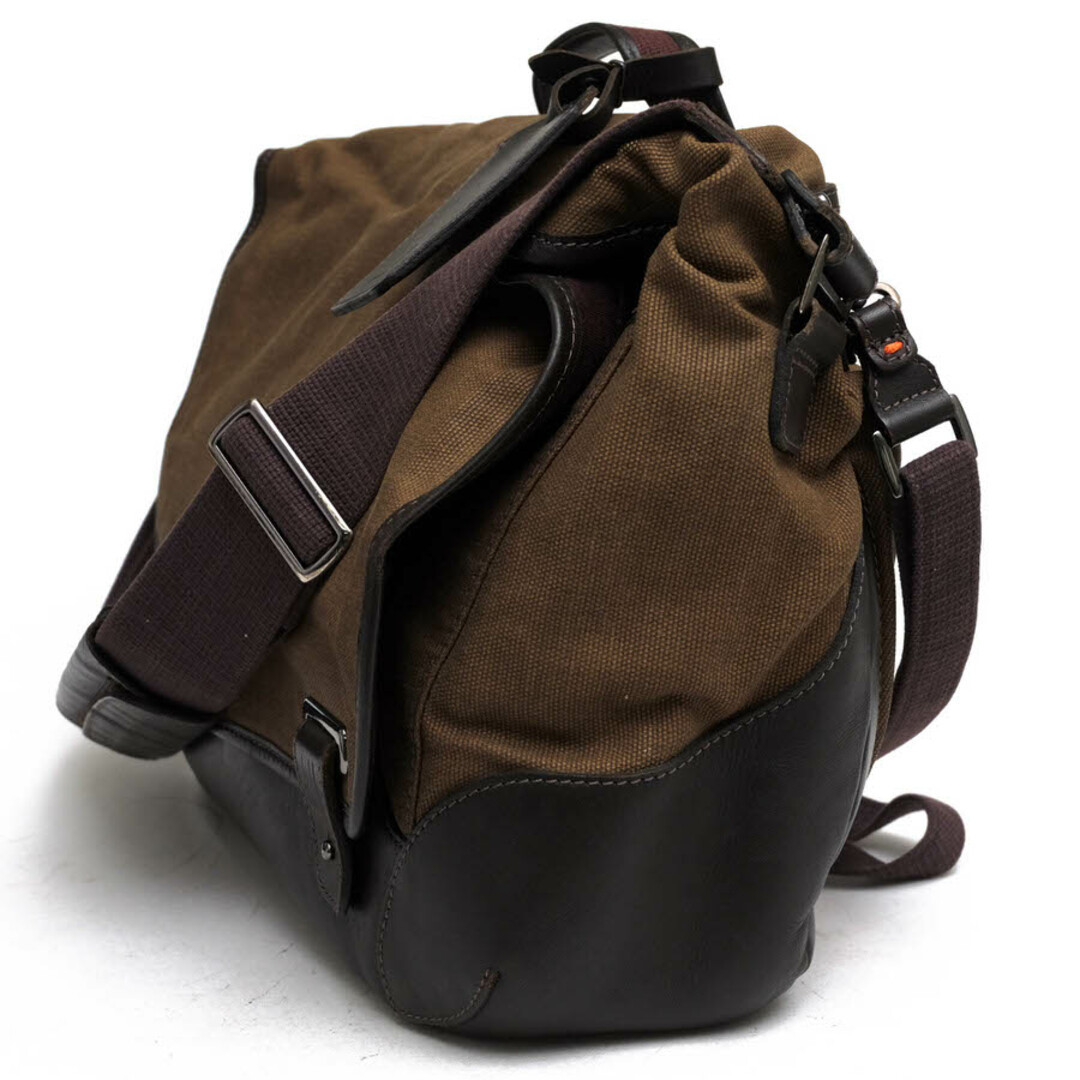 Dunhill Shoulder bag briefcase crossbody for men brown leather canvas 42×30×10cm