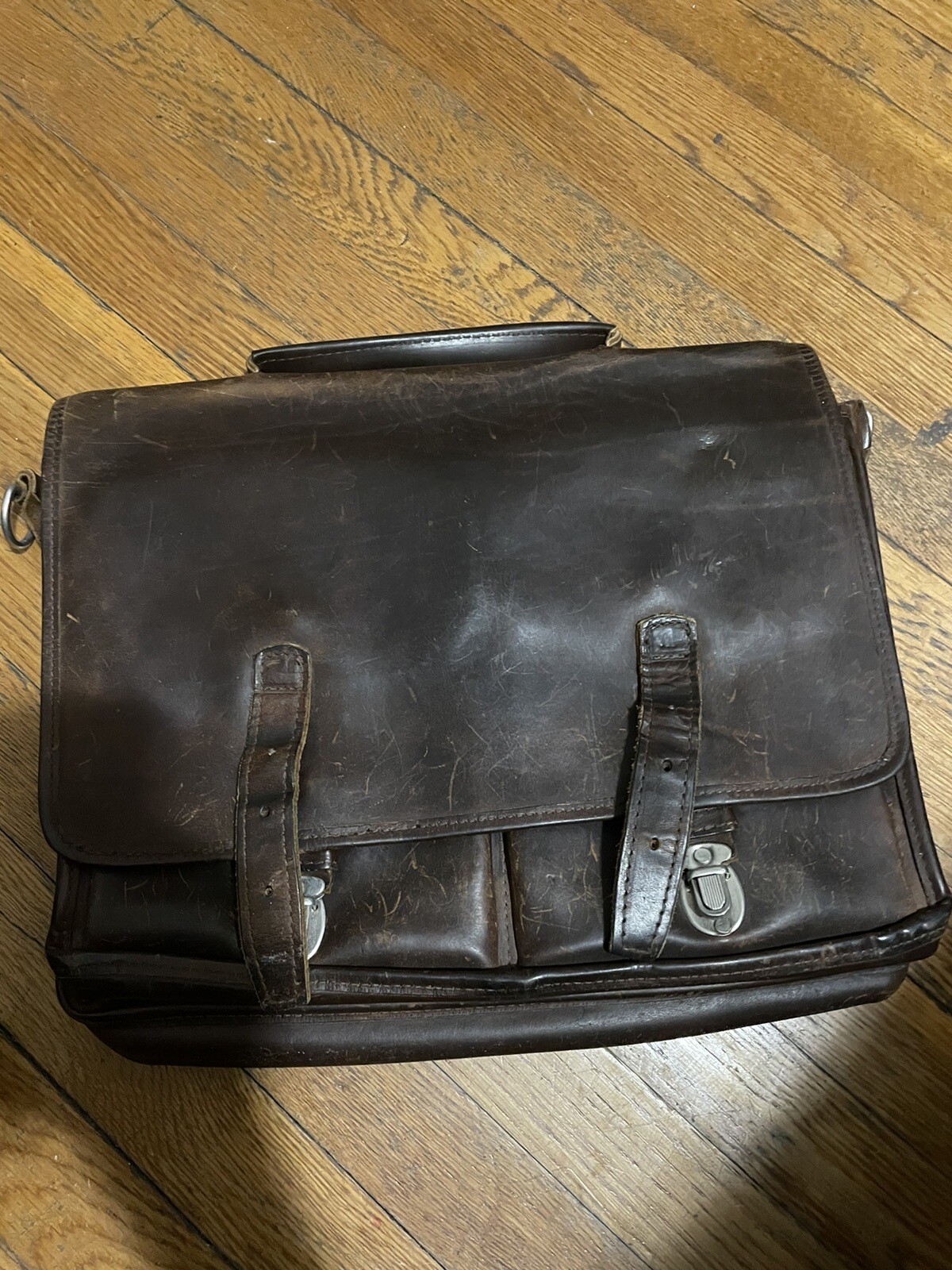 Village Tannery NYC Designs by Sevestet Brown Leather Messenger Briefcase