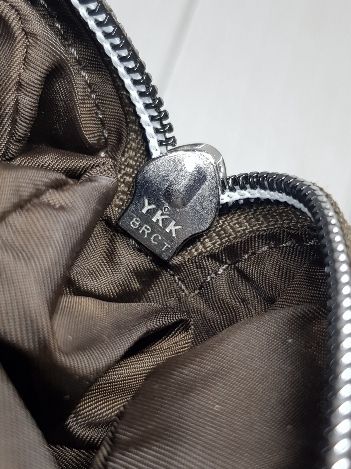TUMI Crossbody Khaki Logo Magnetic Zip Nylon Mini Unisex