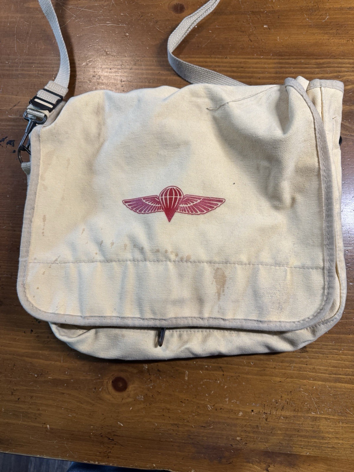 Israeli Paratrooper Messenger Bag Banana Republic Vintage 1980s 14.5″ ×12″ × 3″