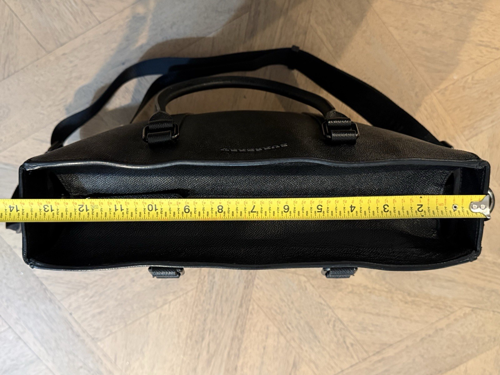 Modern Men’s Burberry Kenneth Structured Tote Black Leather Laptop Work Travel