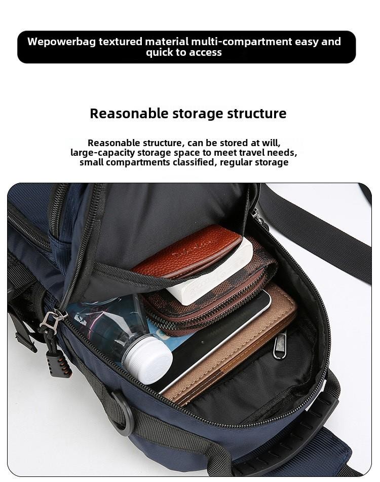 Men’s Oxford Chest Waist Pack Crossbody Bag Casual Fashion Handbag Male Travel