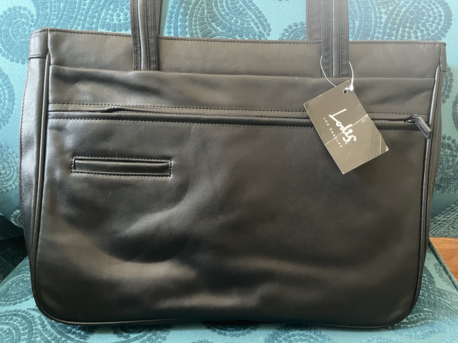 NWT! SHARP! LODIS 640XB Black Nappa Leather Microfiber Expandable Laptop Case