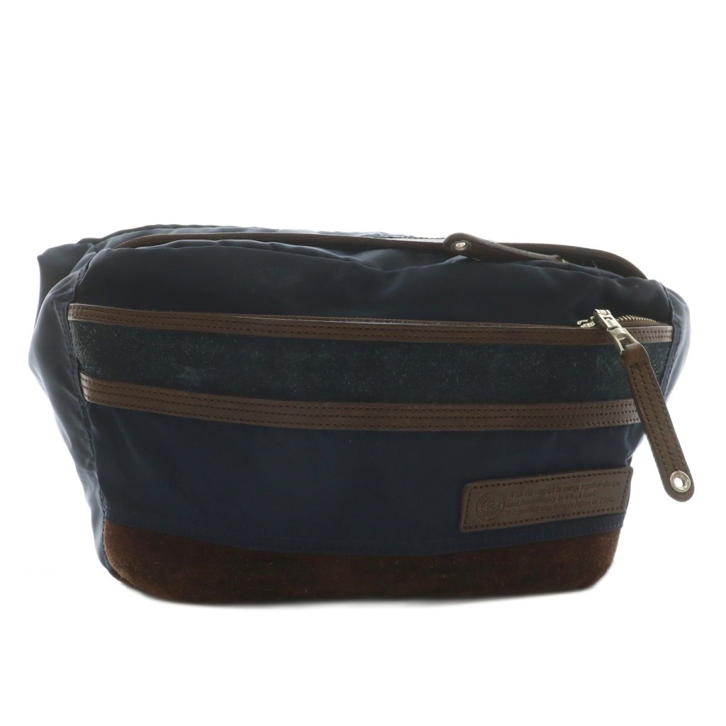 Masterpiece Navy Nylon Leather Waist Bag AB Condition 22cm x 46cm